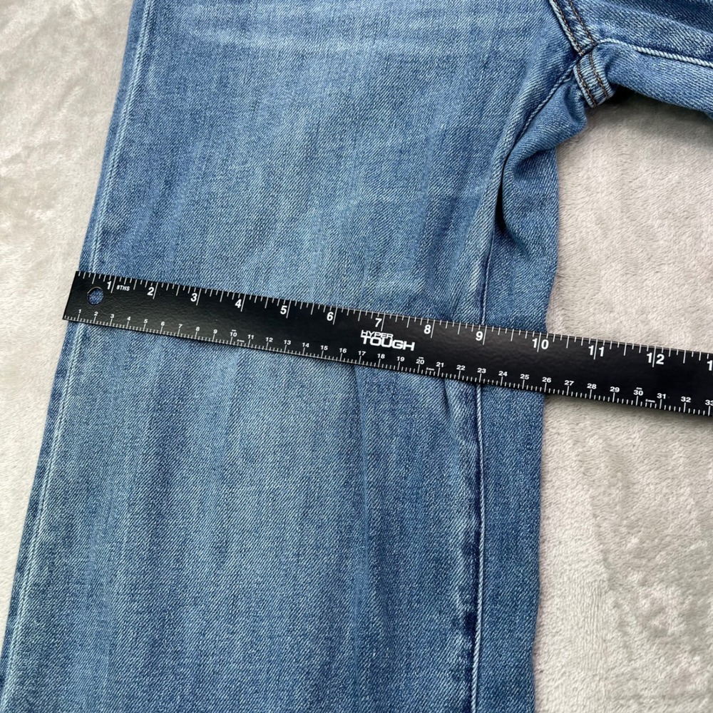 Gap 1969 Wide-Leg High Rise Jeans Womens 28 Blue Medium Wash Raw Frayed Hem - Picture 8 of 16